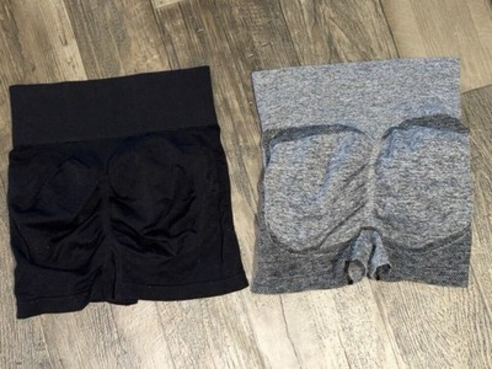 Women’s High-Waist Seamless Workout Shorts - Black & Heather Gray